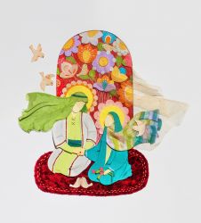 مینیاتوری از علی و فاطمه که دست همدیگر را گرفتهاند